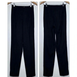 Piazza Sempione Dark Gray Stretch Wool Pleated Tapered Pants Size US 4